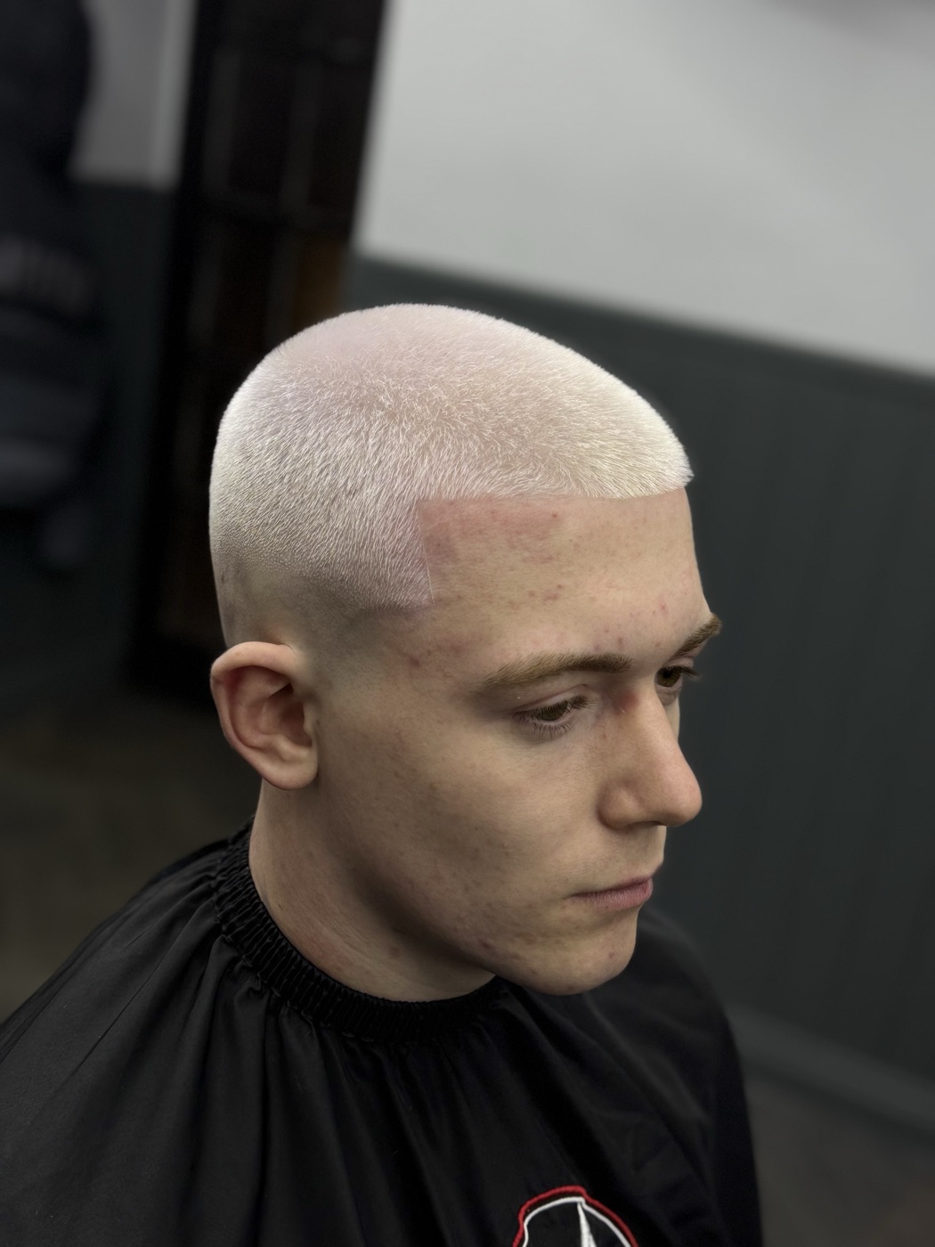 Platinum buzz cut